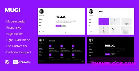 Mugi v1.0.6 – Personal Portfolio & Resume WordPress Theme