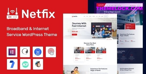 Netfix v2.0.2 – Broadband & Internet Services WordPress Theme