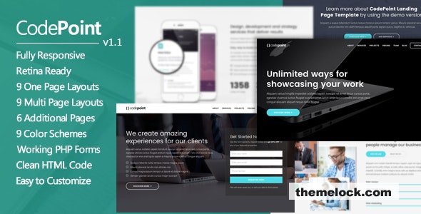 CodePoint v1.2.5 – Multi-Purpose Landing Page WordPress Theme
