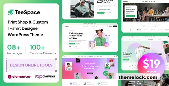 TeeSpace v1.6.6 - Print Custom T-shirt Designer WordPress theme