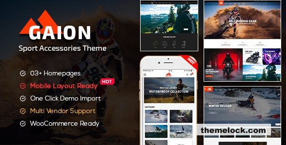 Gaion v1.1.29 - Sport Accessories Shop WordPress WooCommerce Theme (Mobile Layout Ready)