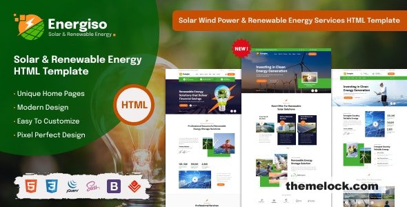 Energiso v1.4.5 – Solar & Renewable Energy WordPress Theme