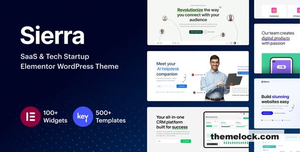 Sierra v1.9 – SaaS & Tech Startup Elementor WordPress Theme
