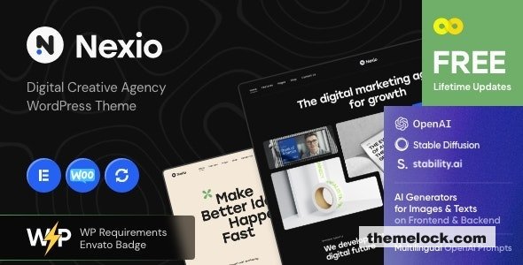Nexio v1.5 - Digital Creative Agency WordPress Theme + AI