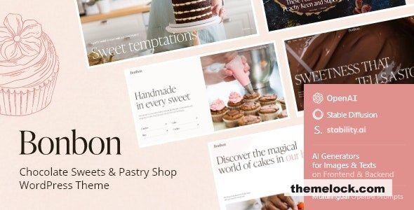 Bonbon v1.1 – Chocolate Sweets & Pastry Shop WordPress Theme + AI