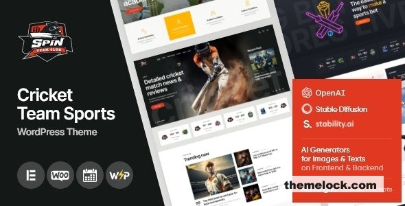 Spin v1.1 – Cricket Team Sports WordPress Theme + AI