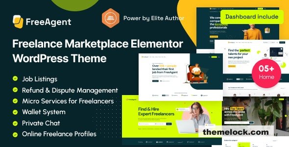 FreeAgent v2.1.1 – Freelance Marketplace Elementor WordPress Theme