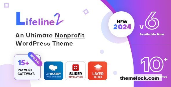 Lifeline 2 v6.6.2 – An Ultimate Nonprofit WordPress Theme for Charity, Fundraising and NGO Organizations