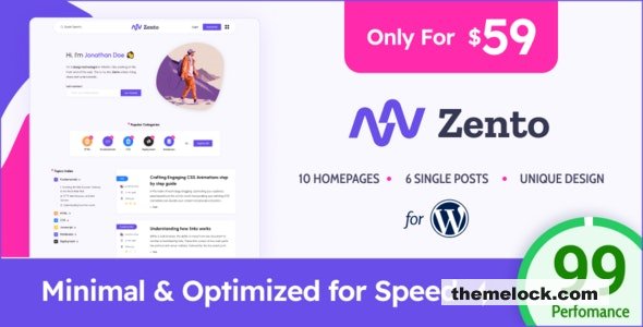 Zento v1.4.0 – Modern & Lightweight Blog for WordPress
