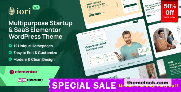 iori v1.0.8 – Multipurpose Startup & SaaS Software Technology Elementor WordPress Theme