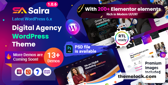 Saira v10.0.8 – Digital Agency WordPress