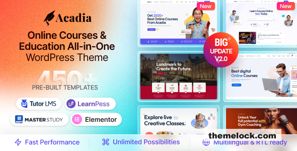 Acadia v3.0.2 – Education WordPress Theme For University & Online Course