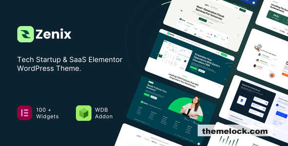 Zenix v5.0 - Tech Startup & SaaS Elementor WordPress Theme