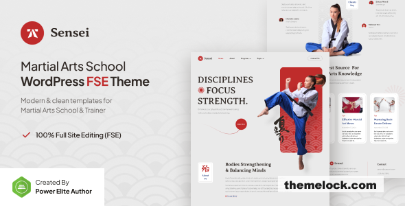 Sensei v1.0.2 – Martial Arts Club & Trainer FSE WordPress Theme