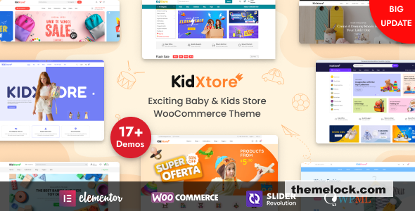 KidXtore v2.7 – Kids Clothing and Toys Store Elementor WooCommerce WordPress Theme