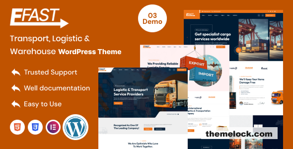 Efast v1.0 - Transport, Logistic & Warehouse WordPress Theme