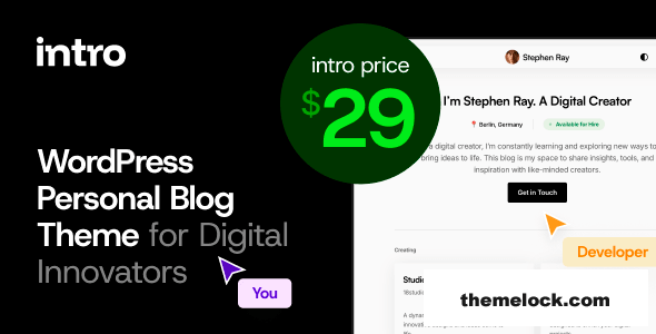 Intro v1.0.3 - Personal Digital Blog WordPress Theme