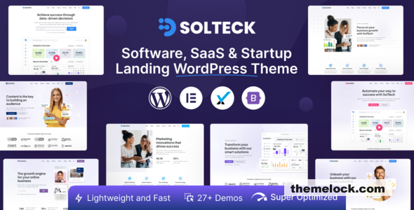 SolTeck v1.0.3 - Software, Startup & SaaS Landing WordPress Theme