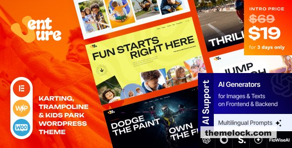 Venture v1.0 – Karting, Trampoline & Kids Park WordPress Theme