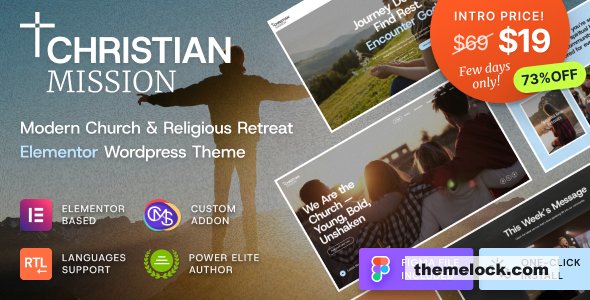 Christian Mission v1.0.1 – Religious Events & Retreats Church WordPress Theme