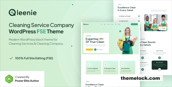 Qleenie v1.0.0 – Cleaning Service Company FSE WordPress Theme