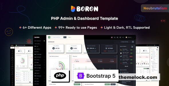 Boron v1.0.1 – PHP Admin & Dashboard Template