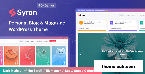 Syron v1.9 – Personal Blog & Magazine WordPress Theme