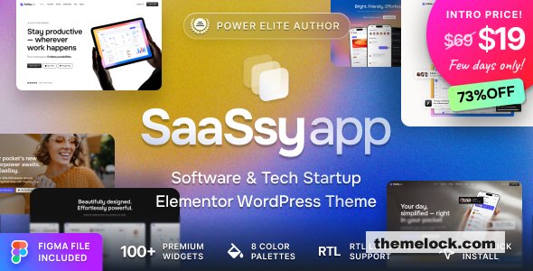 SaaSsy App v1.0.1 – Software, SaaS & Tech Startup WordPress Theme
