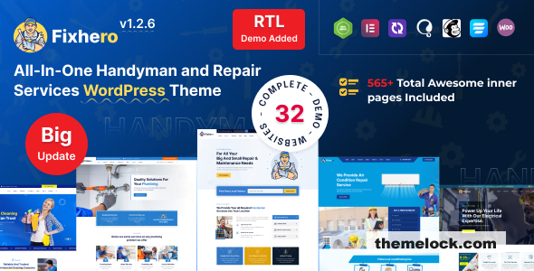 Fixhero v1.2.6 - Handyman & Repair Services WordPress Theme
