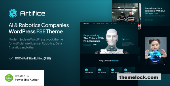 Artifice v1.0 – AI & Robotics Company Gutenverse FSE WordPress Theme