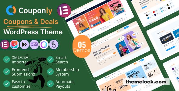 Couponly v1.5 – Coupons, Deals, Discounts & Affiliate WordPress Theme