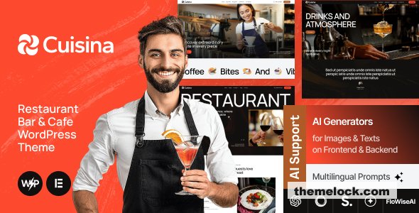 Cuisina v1.0 – Restaurant Bar & Cafe WordPress Theme