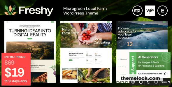 Freshy v1.0 – Microgreen Local Farm WordPress Theme